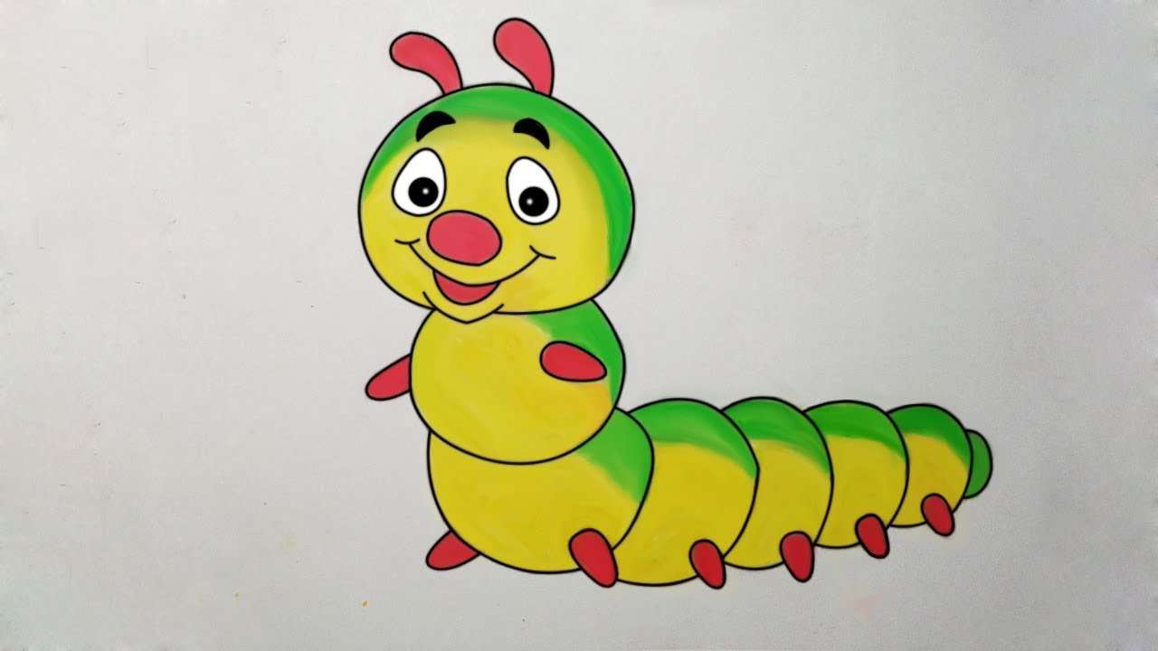 how to draw a caterpillar | how to draw a caterpillar step by step | caterpillar  drawing for kids - YouTube