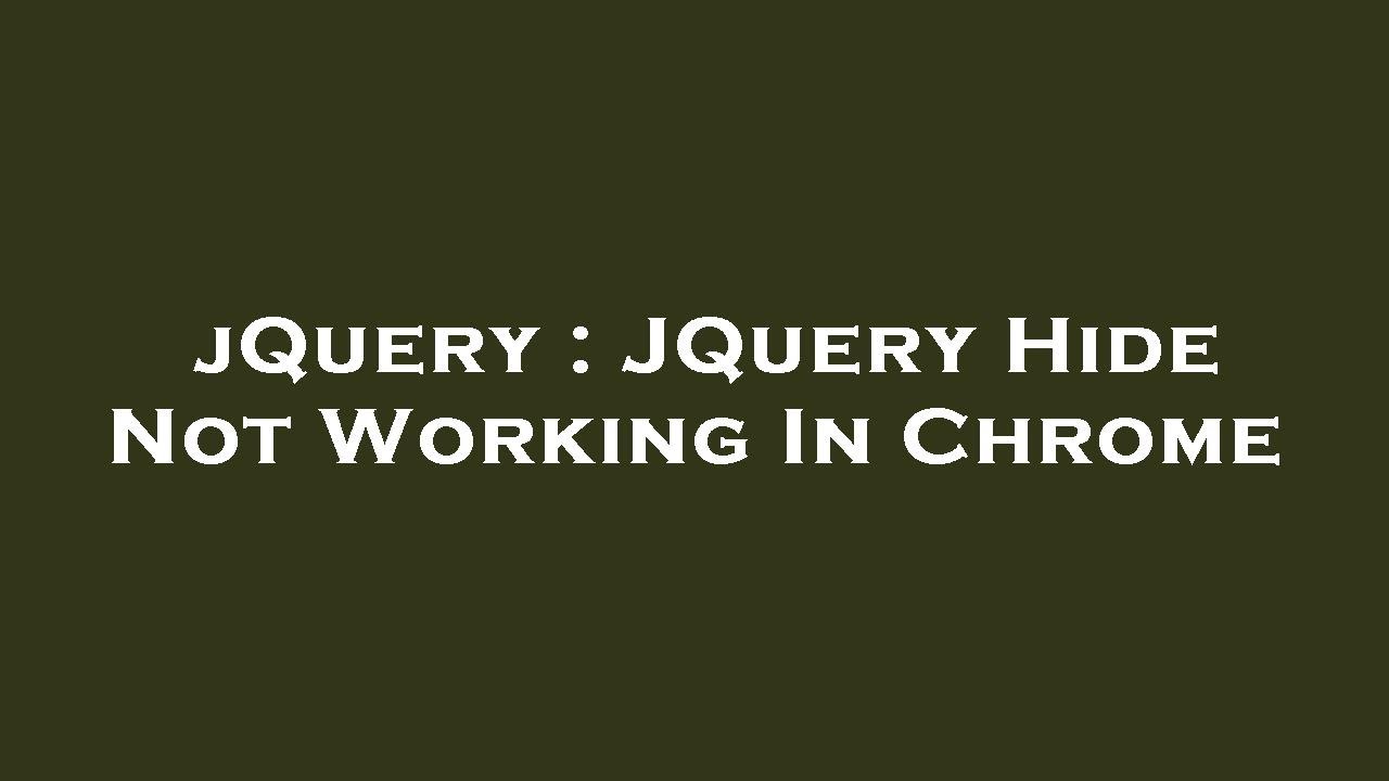 safari jquery hide not working