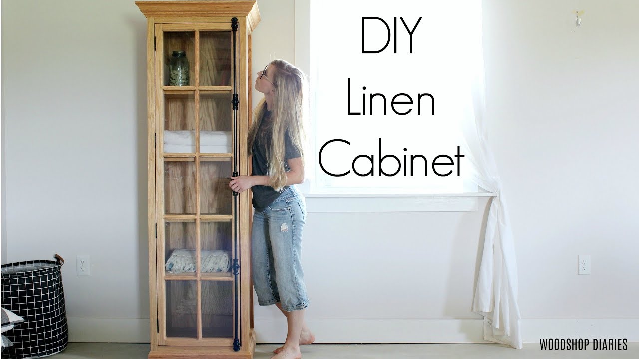 Diy Linen Cabinet With Glass Door