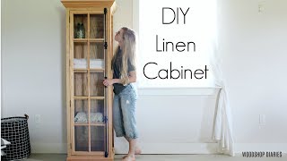 How to Build a DIY Linen Cabinet with Glass Door