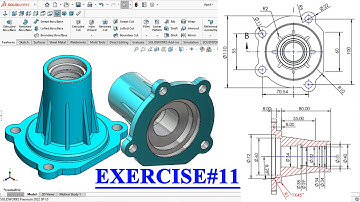 Solidworks Exercise tutorial | Automobile part | Exercise#11