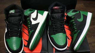 AIR JORDAN RETRO 1 HIGH OG PINE GREEN 1 0 AND 2 0 COMPARISON
