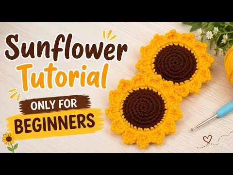 Crochet sunflower crochet tutorial video