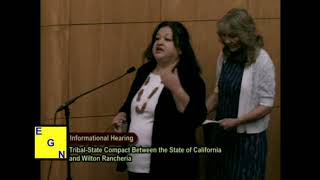 As the chair of historical disenrolled families wilton rancheria, lisa
jimenez speaks against gaming compact between state california a...