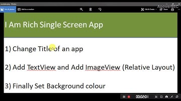 Build a Single Screen App using XML