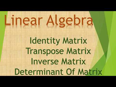 2 Identity Matrix, Transpose Matrix, Inverse Matrix, Determinant Of Matrix