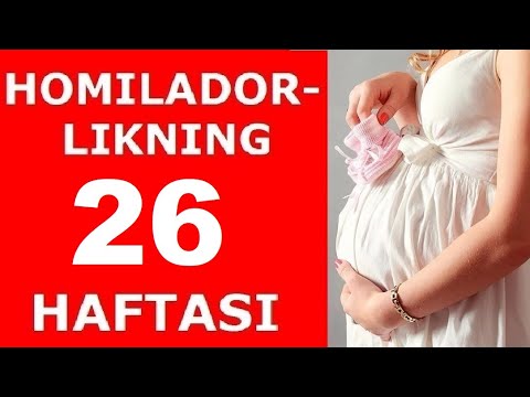 Video: Homiladorlikning 26 Xaftasi: Hislar, Homila Rivojlanishi