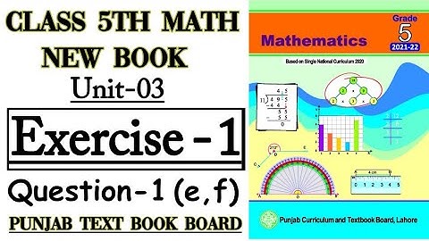 Class 5th Math New Book-Unit 3-Exercise 1 Q1(e-f)-5th New Math-How to Add the fractions