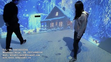 Immersive interactive projection of winter snow scene interactive projection system