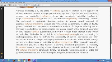 Variability in Software Systems—A Systematic Literature Review