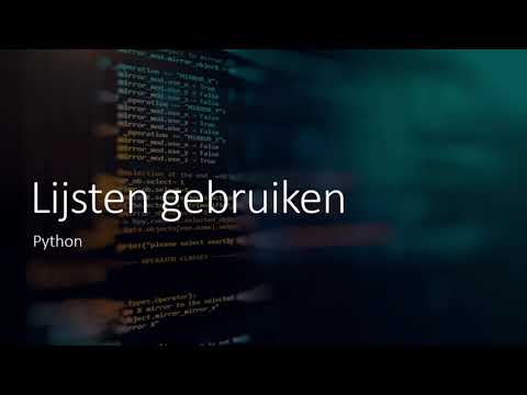 Lijsten gebruiken (index) - Python