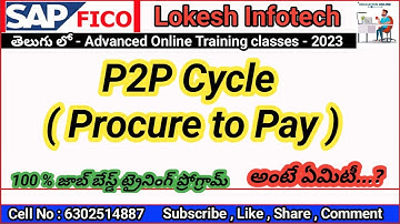తెలుగు లో P2P (Procure to Pay) Cycle in Telugu - SAP FICO P2P Process Cycle - By Lokesh