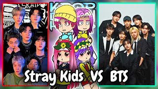 Kpop Demon Hunters React To Stray Kids  VS  BTS || Play In 2X Speed || Gacha Reaction