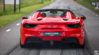 This video feature a ferrari 488 gtb and spider, both fitted with an
akrapovic exhaust system. in you can see them making some revs ...