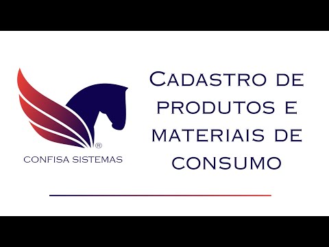 Cadastro de produtos e materiais de consumo
