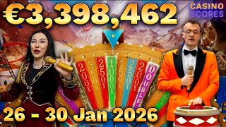 Famous Big WINS on Crazy Time - Treasure Island - Funky Time etc. (26th - 30th Jan 2026) Net Worth
