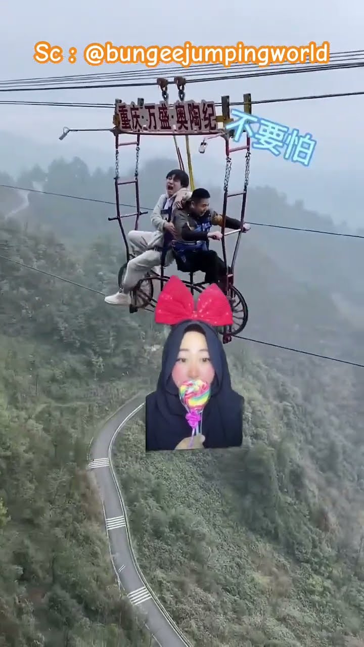 SI ADIK KETAKUTAN NAIK SEPEDA LAYANG EKSTRIM ⁉️? @bungeejumpingworld #shorts #funny #dubbing