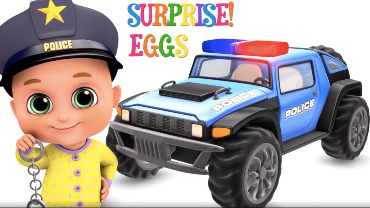 Police Car Chase  Cartoon police cars for kids  Jugnu Kids