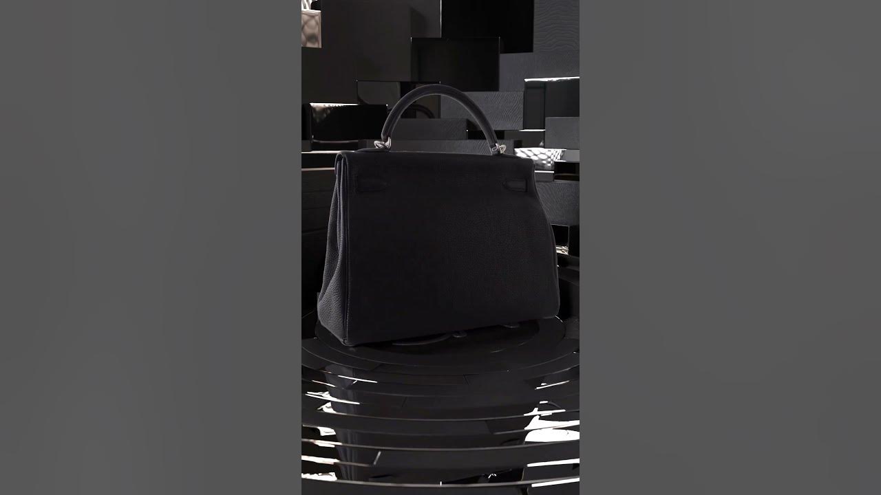 Hermès Kelly 32 Noir (Black) Togo Palladium Hardware PHW