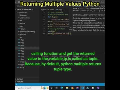 Return multiple values in python def | Python return function #shorts ...