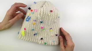 Beaded Hat Crochet Tutorial | Knit Stitch | Beginner-Friendly (one stitch, one piece)