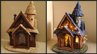 DIY Witch House using Cardboard/DIY Halloween Haunted House/Halloween Decorations