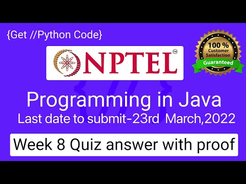 nptel week 8 assignment answers java