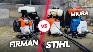 Uji Power Pertama di Indonesia !! Duel Seru Mesin Rumput Stihl,Firman,Miura