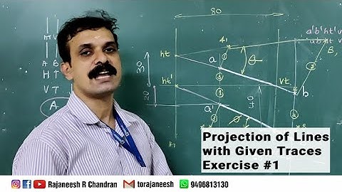 #24 Projection of Lines with Given Traces | Exercise 1 | Engineering Graphics | Rajaneesh R Chandran