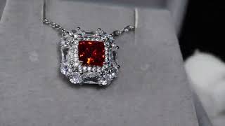 ruby red diamond necklace, red diamond necklace, Womens red diamond Pendant