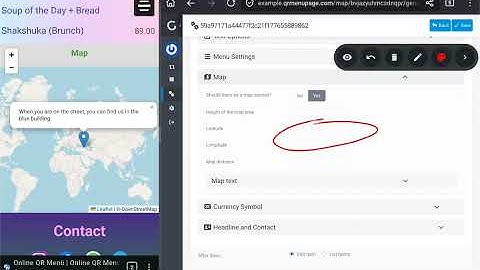 Map Extension management. QRMenuPage.com