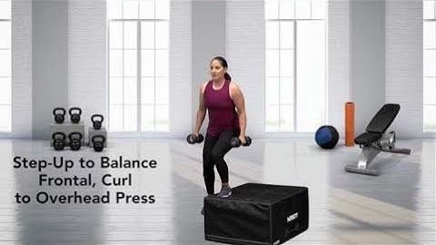 How to do a Step-Up to Balance Frontal, Curl to Overhead Press