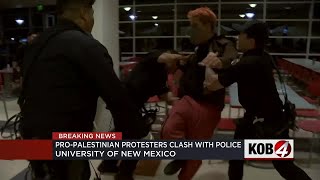 Pro-Palestine protesters and police clash overnight at UNM