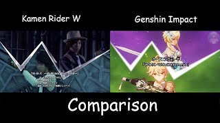 [ Comparison ] Genshin Impact Opening Kamen Rider W screenshot 3