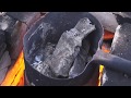 Плавим алюминий на отработке (Melting aluminum with used oil)