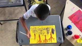 Niños del Putumayo en taller de pinturas