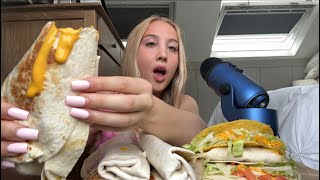 Asmr British girl eating taco bell for the first time huge mukbang