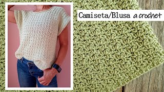Camiseta/Blusa SÚPER fácil a crochet  ¡Paso a paso!