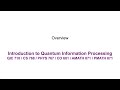 Introduction to quantum information processing overview
