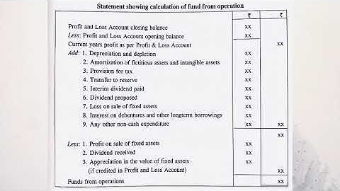 Fund flow statement 2 - Fund from operation and ledger accounts