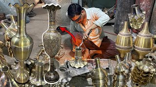 Making Most Expensive Brass Flowers Vase || How Are Made Brass Vases || Brass Casting & Carving by Diy Craft Pk 3,673 views 5 months ago 15 minutes