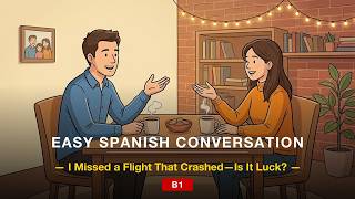 Easy Spanish Conversation [B1]: I Missed a Flight That Crashed—Is It Luck