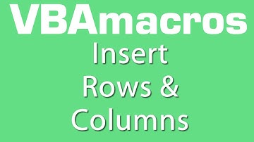 Insert Rows And Columns - VBA Macros - Tutorial - MS Excel 2007, 2010, 2013