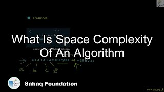What is Space Compexity of an Algorithm, Computer Science Lecture | Sabaq.pk
