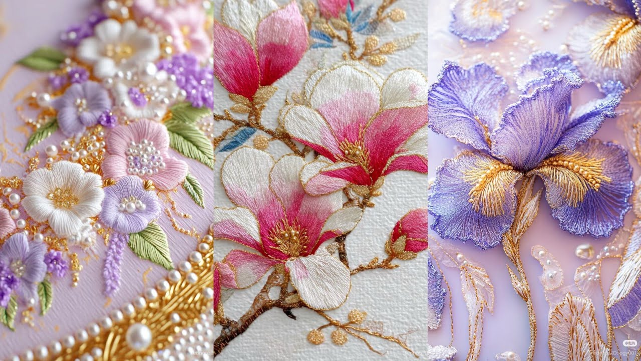 3D Flower Embroidery Designs 🌸 | Elegant Hand Embroidery Ideas