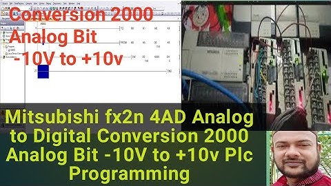 Mitsubishi fx2n 4AD Analog to Digital Conversion 2000 Analog Bit -10V to +10v Plc Programming