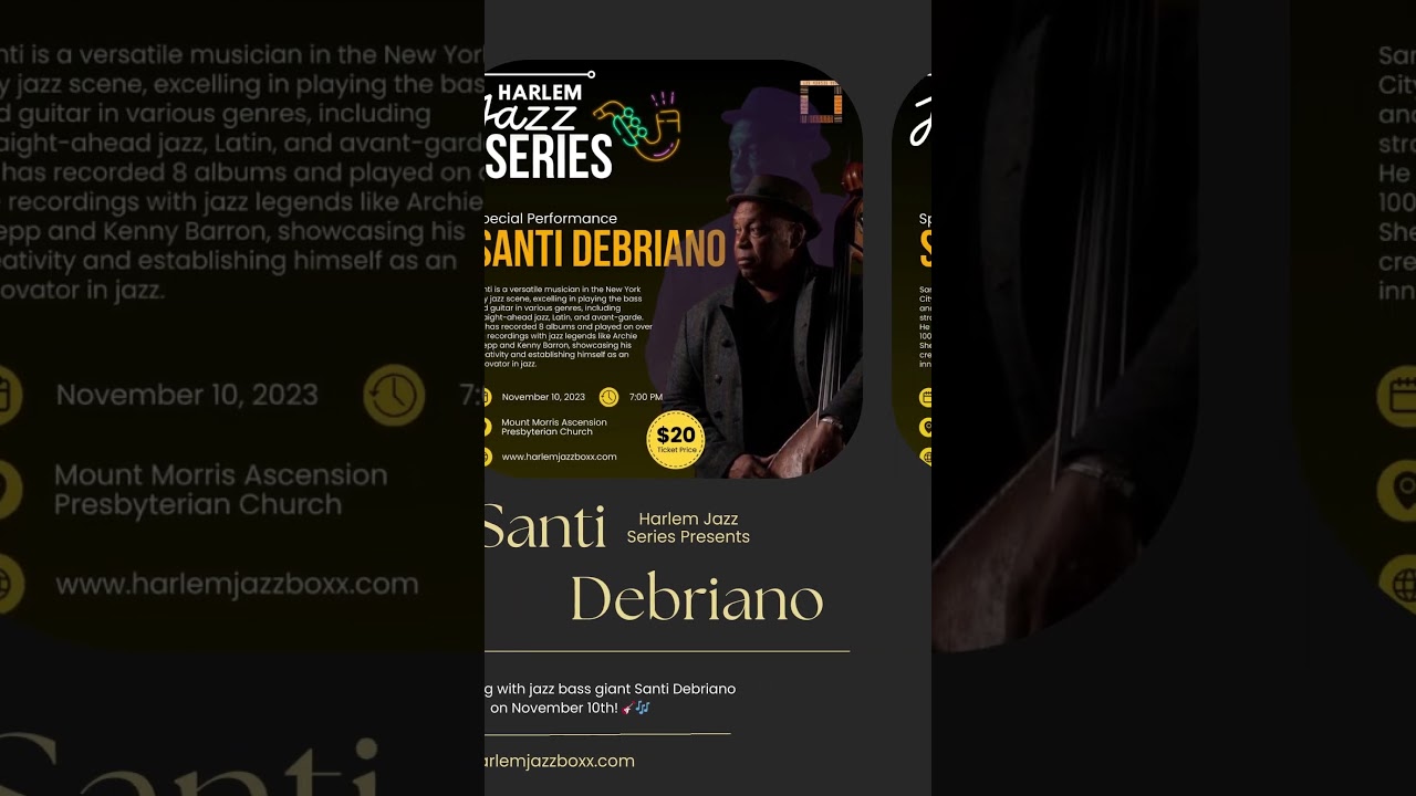 Harlem Jazz Series | Santi Debriano - November 10, 2023
