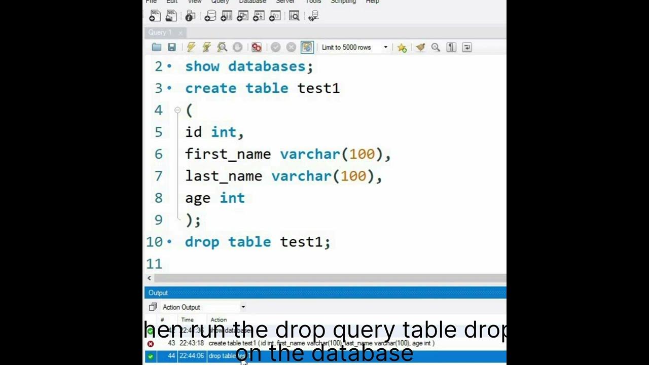 Drop the table in sqlMysql RDBMSDBMSsql computer 100days shorts