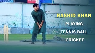 Rashid Khan playing tennis ball cricket