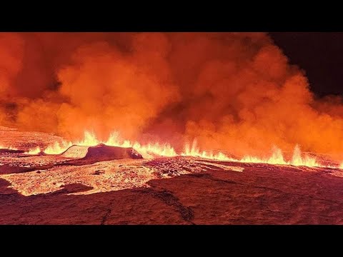 Извержение вулкана после землетрясения началось в Исландии